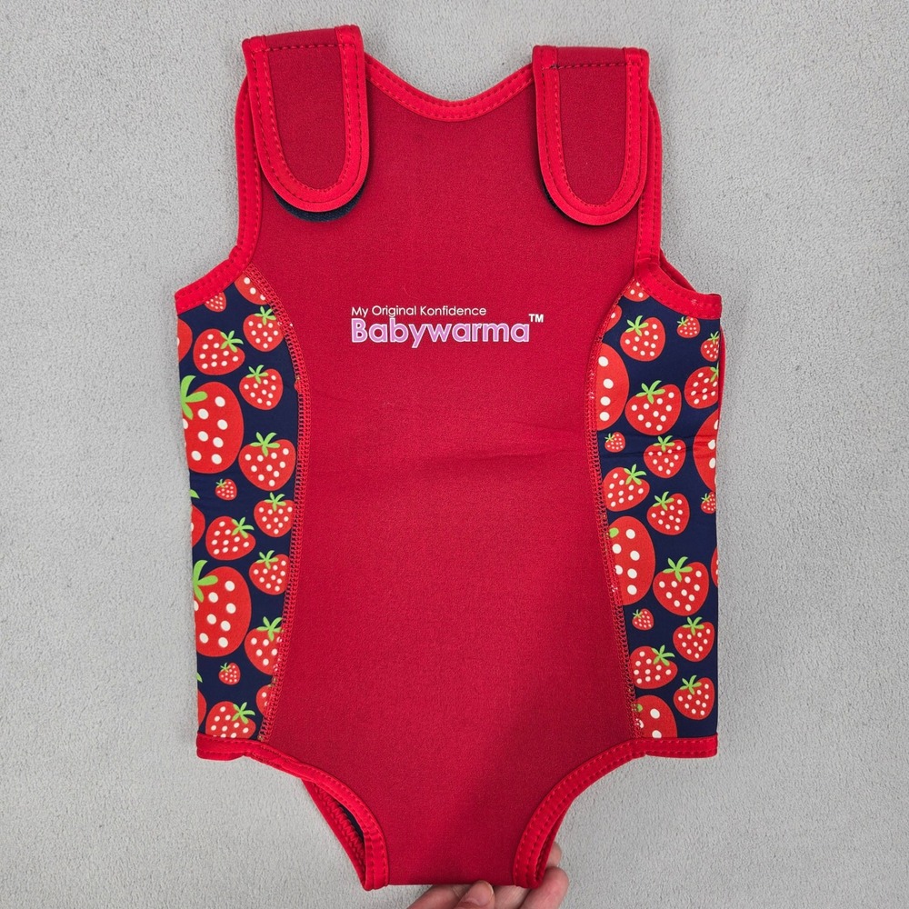 Konfidence Baby 12-24M Babywarma Wetsuit Red Strawberry Thermal Swimwear BWRB06